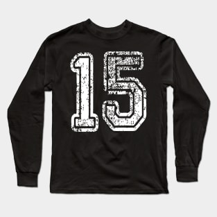 Number 15 Grungy in white Long Sleeve T-Shirt